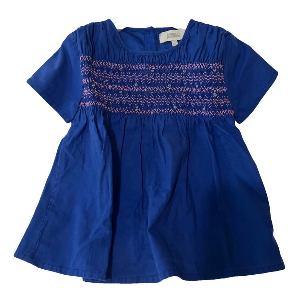 Bonnet A pompon blue dress